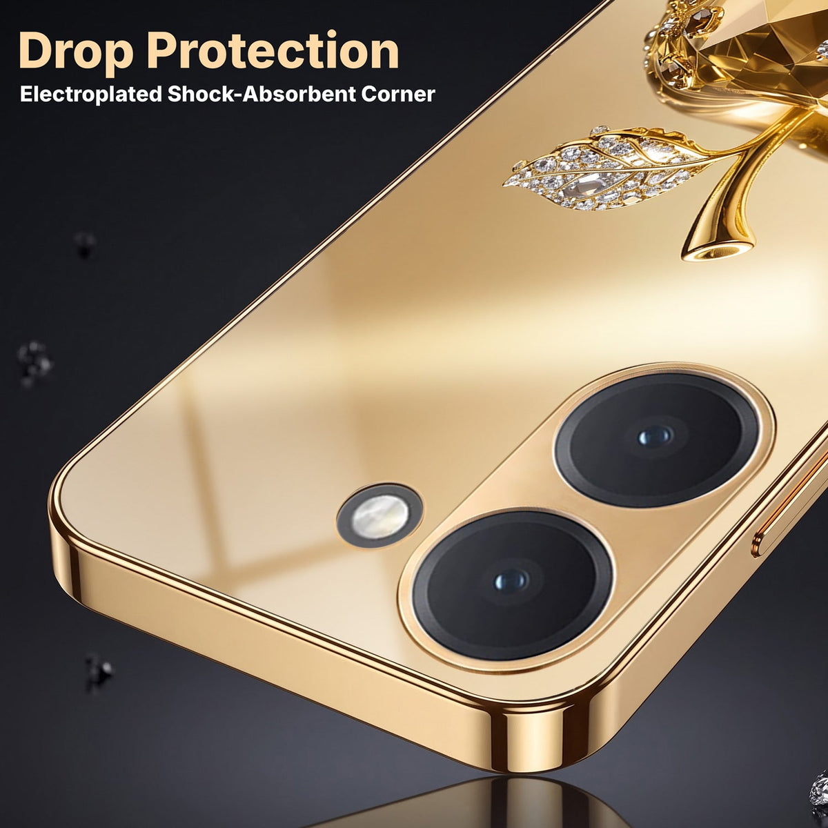 Poco X8 Pro 5G Golden Apple Gold Electroplated Glass Phone Back Case