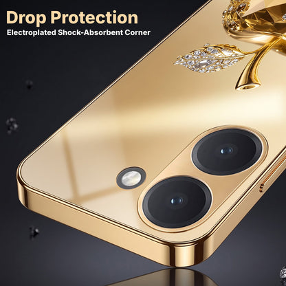 Poco X8 Pro 5G Golden Apple Gold Electroplated Glass Phone Back Case
