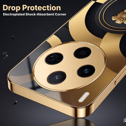 Vivo X300 5G Royal Emblem Gold Electroplated Glass Phone Back Case