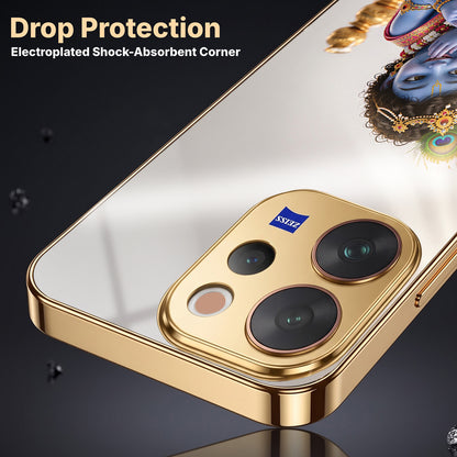 Vivo V70 5G Bal Krishna Blessings Gold Electroplated Glass Phone Back Case