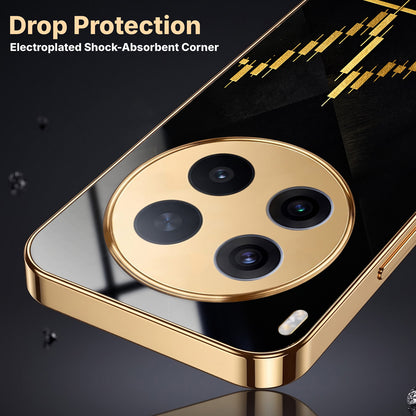 Vivo X300 Pro 5G Trading Candles Gold Electroplated Glass Phone Back Case