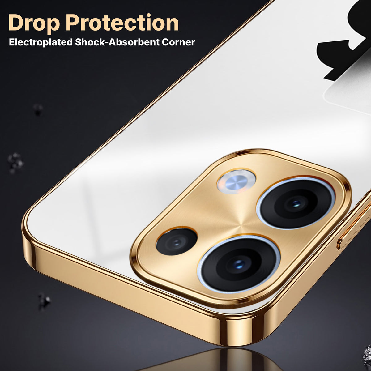 Oppo Reno 13 5G Luxury XAU/USD Gold Electroplated Glass Phone Back Case