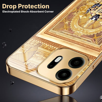 OnePlus N6 5G Premium Heritage Gold Electroplated Glass Phone Back Case