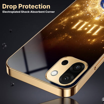OnePlus 13s 5G God’s Plan Evil Eye Gold Electroplated Glass Phone Back Case