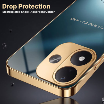 Redmi Note 17 5G Porsche Luxury Gold Electroplated Glass Phone Back Case