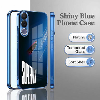 Vivo V70 FE 5G Superman Blue Electroplated Glass Phone Back Case