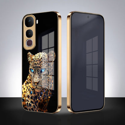 Vivo Y400 Pro 5G Panther Gold Electroplated Glass Phone Back Case