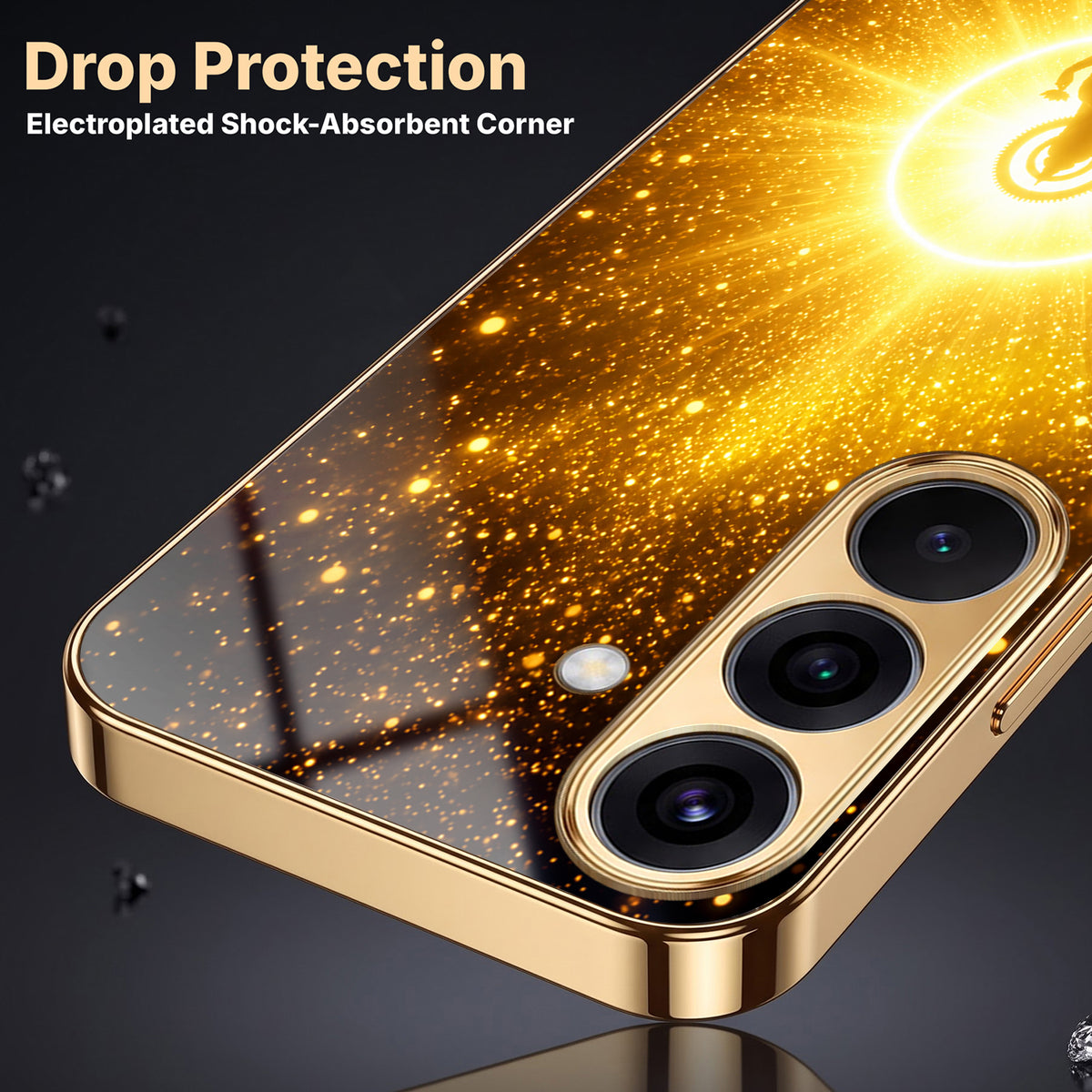 Samsung Galaxy A36 5G Lakshmi Sacred Gold Electroplated Glass Phone Back Case
