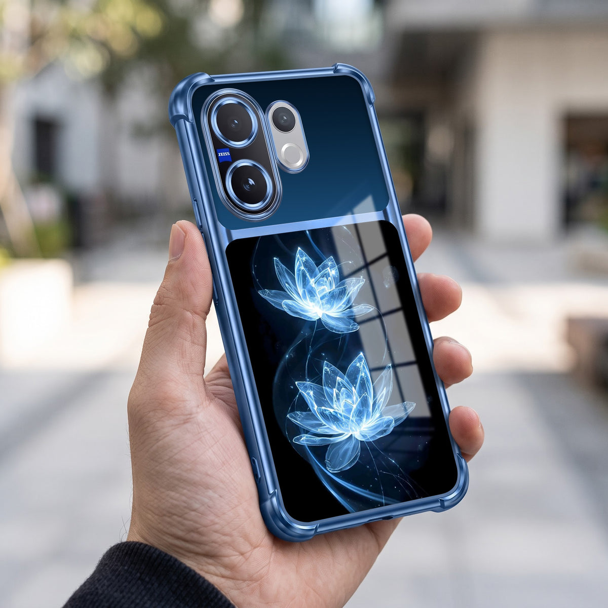 Vivo V60 5G Celestial Lotus Dual-Tone Transparent Airbags Case