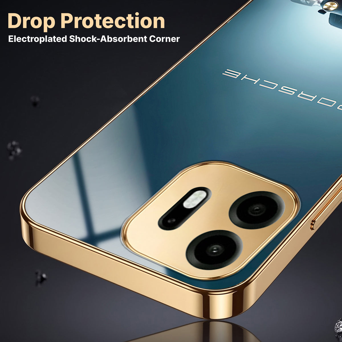 OnePlus N6 5G Porsche Luxury Gold Electroplated Glass Phone Back Case