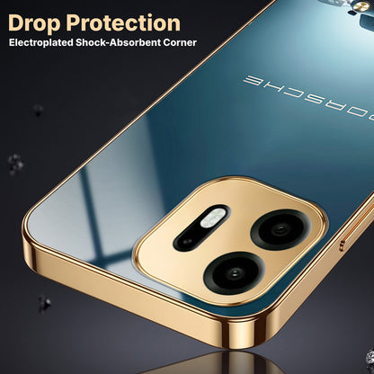 OnePlus N6 5G Porsche Luxury Gold Electroplated Glass Phone Back Case