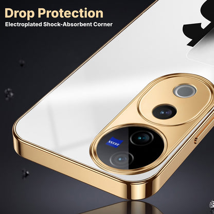 Vivo V40 Pro 5G Luxury XAU/USD Gold Electroplated Glass Phone Back Case
