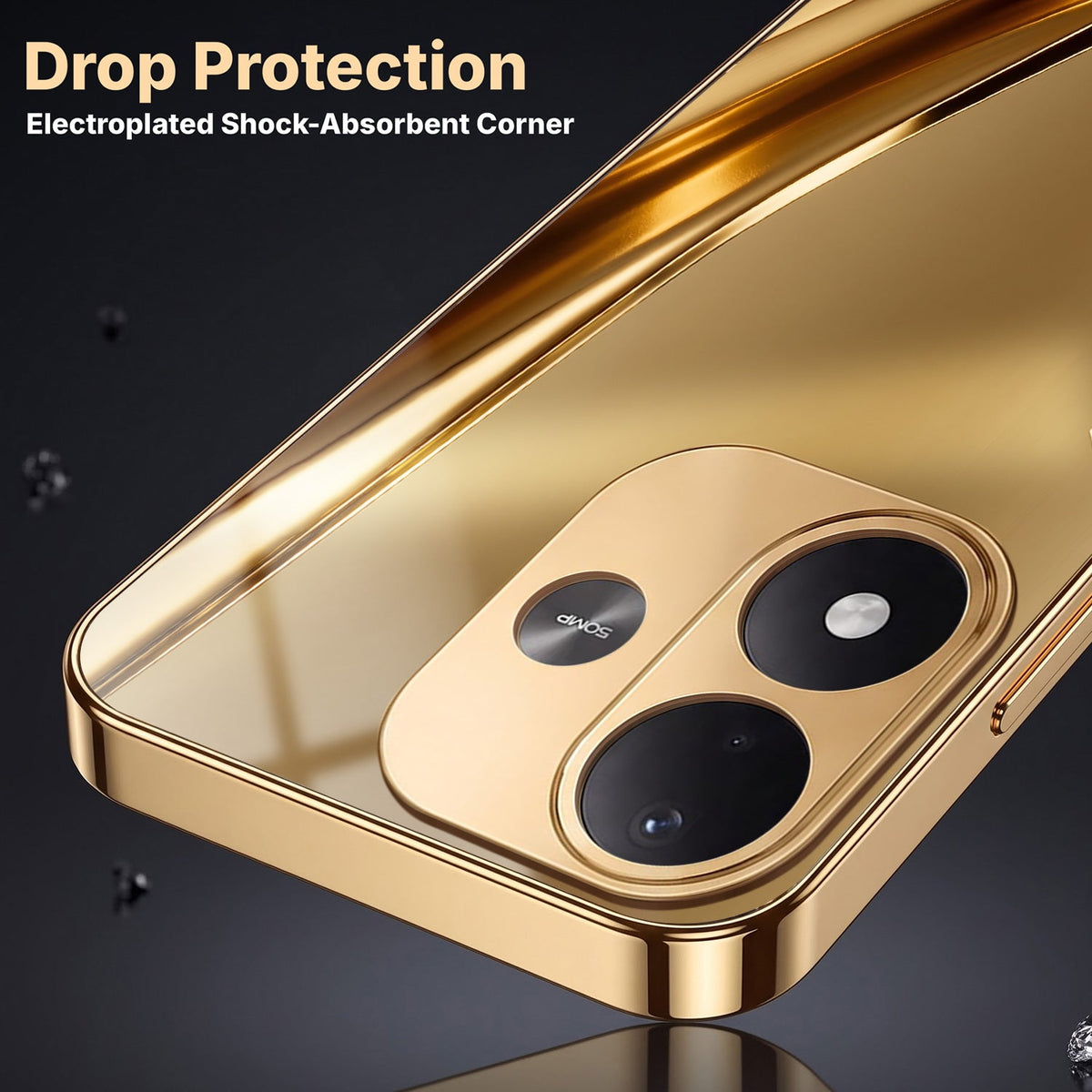 Redmi Note 17 5G Luxury Infinity Energy Gold Electroplated Glass Phone Case