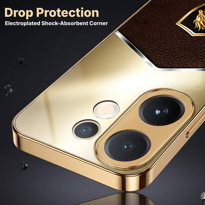 Vivo V60e 5G Dragon Crest Gold Electroplated Glass Phone Back Case
