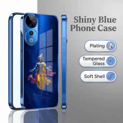 Vivo V40 Pro 5G Lord Krishna Blue Electroplated Glass Phone Back Case