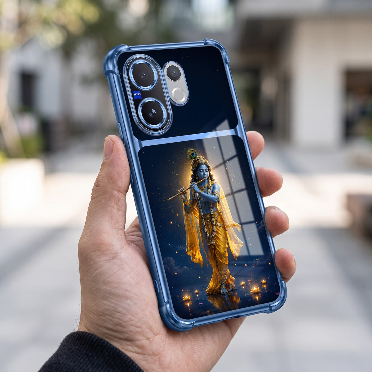 Vivo V60 5G Divine Krishna Dual-Tone Transparent Airbags Case