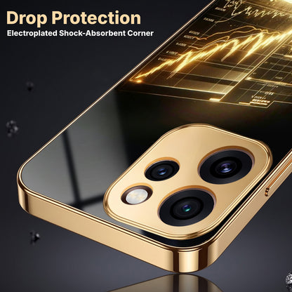 Oppo Reno 15 Pro Mini 5G Luxury Wealth Trader Gold Electroplated Glass Phone Back Case