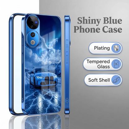 Vivo V40 Pro 5G Ice Dragon GT Blue Electroplated Glass Phone Back Case