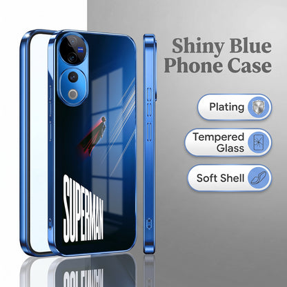 Vivo V40 Pro 5G Superman Blue Electroplated Glass Phone Back Case