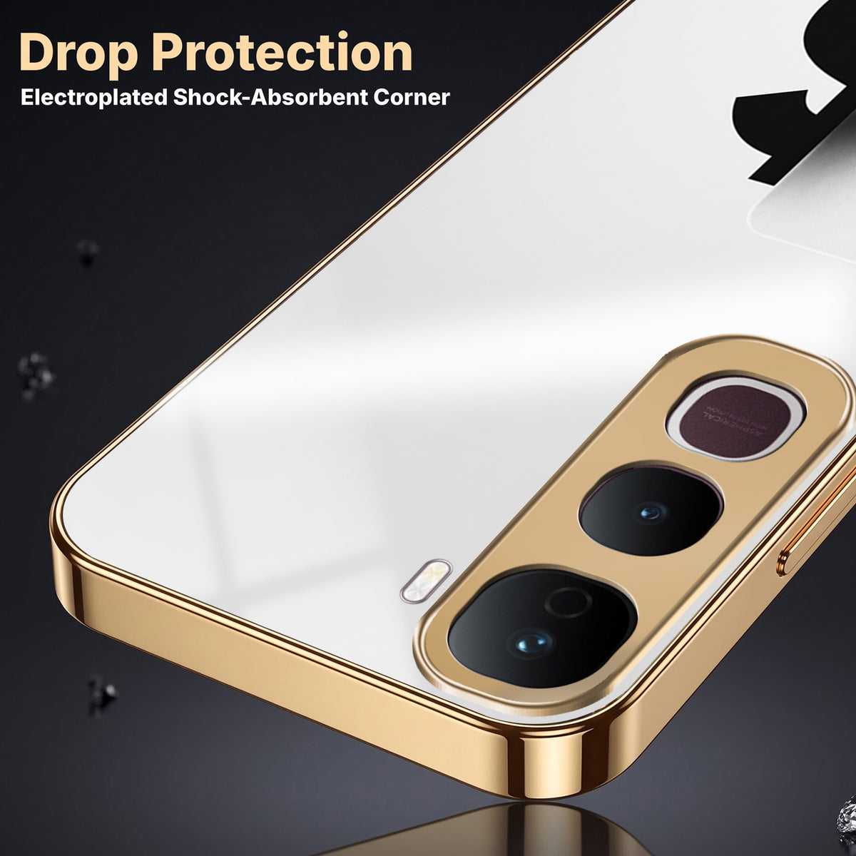 Vivo Y400 Pro 5G Luxury XAU/USD Gold Electroplated Glass Phone Back Case