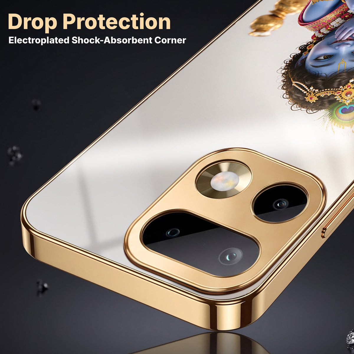 Realme 16 Pro+ 5G Bal Krishna Blessings Gold Electroplated Glass Phone Back Case