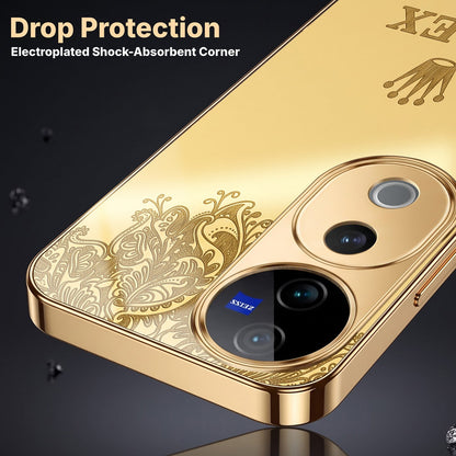 Vivo V40 Pro 5G Rolex Crown Gold Electroplated Glass Phone Back Case
