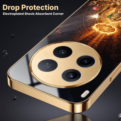 Vivo X300 Pro 5G Lord Narasimha Gold Electroplated Glass Phone Back Case