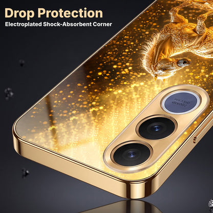 Vivo V70 FE 5G Golden Horse Sparkle Gold Electroplated Glass Phone Back Case