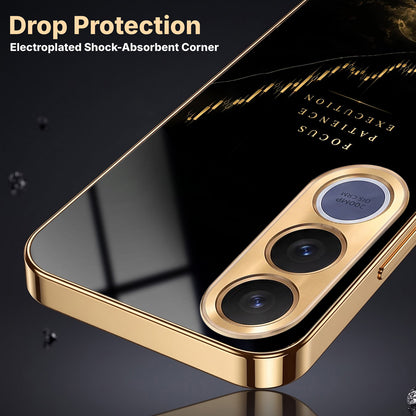 Vivo V70 FE 5G Focus Gold Electroplated Glass Phone Back Case
