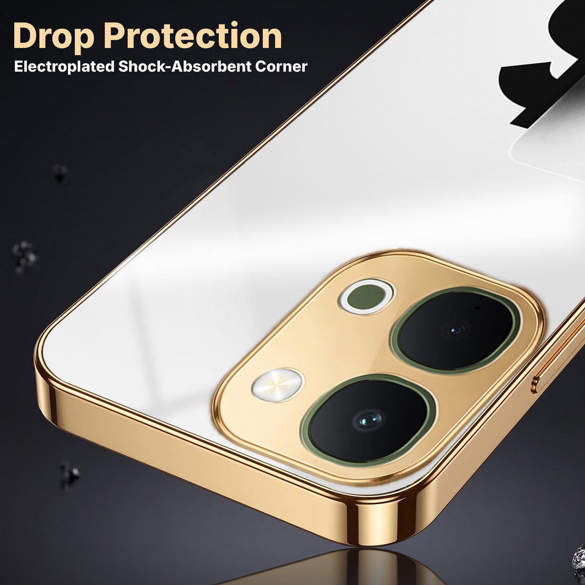 Vivo T5X 5G Luxury XAU/USD Gold Electroplated Glass Phone Back Case