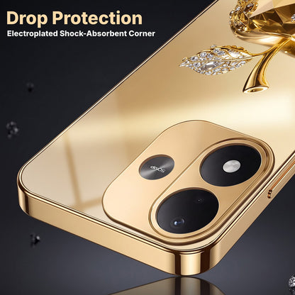 Redmi Note 17 5G Golden Apple Gold Electroplated Glass Phone Back Case