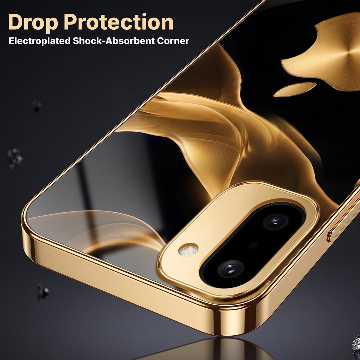 OnePlus 15R 5G Luxury Wave Gold Electroplated Glass Phone Back Case