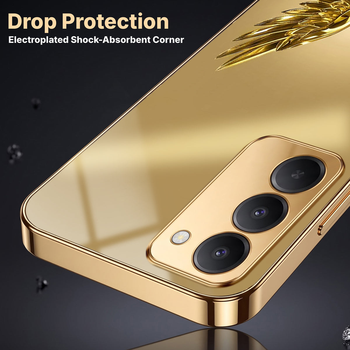 Redmi 15 5G Golden Eagle Gold Electroplated Glass Phone Back Case