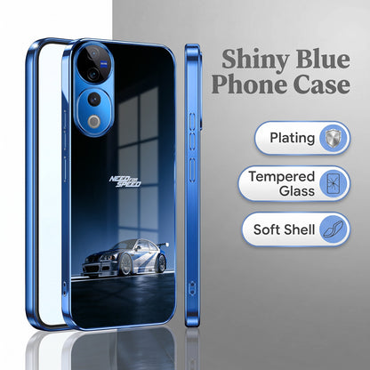 Vivo V40 Pro 5G Need For Speed Blue Electroplated Glass Phone Back Case
