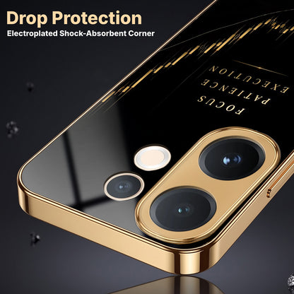 Vivo V60 5G Focus Gold Electroplated Glass Phone Back Case