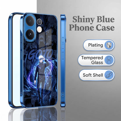 Vivo V60 5G Jujutsu Kaisen Blue Electroplated Glass Phone Back Case