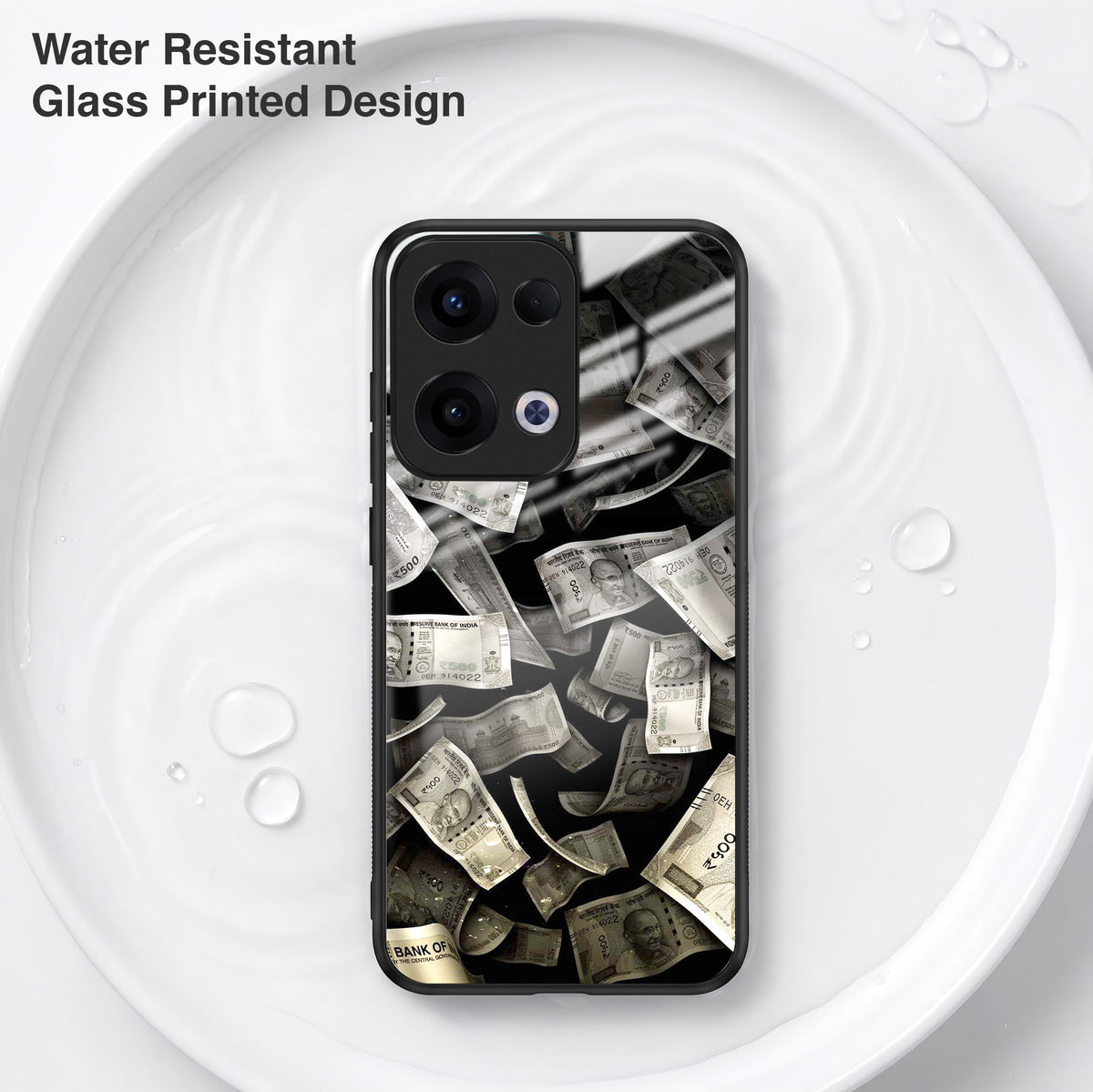 Oppo Reno 13 5G Premium Acrylic Shockproof Glass Back Case (Money Magnet)