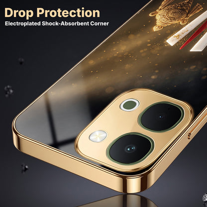 Vivo T5x 5G Royal Heritage Edition Gold Electroplated Glass Phone Back Case