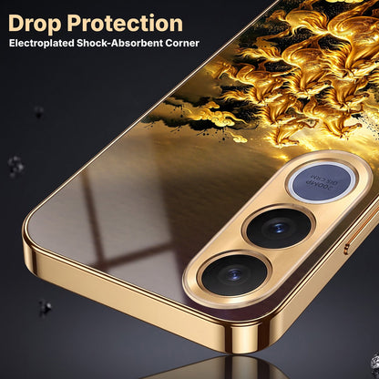 Vivo V70 FE 5G Celestial Seven Horses Gold Electroplated Glass Phone Back Case