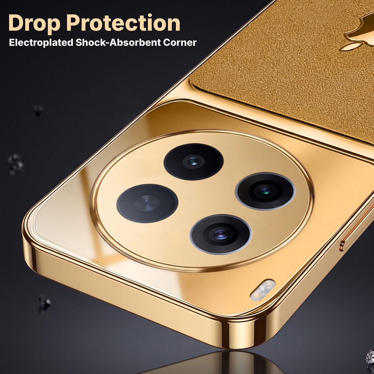 Vivo X300 Pro 5G Royal Touch Apple Gold Electroplated Glass Phone Back Case