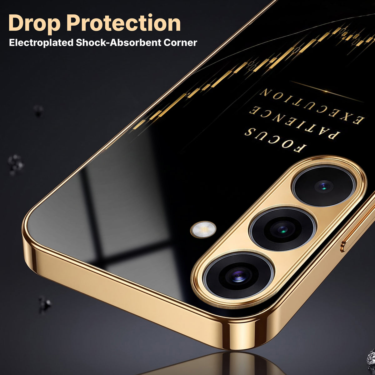 Samsung Galaxy A56 5G Trading Candles Gold Electroplated Glass Phone Back Case