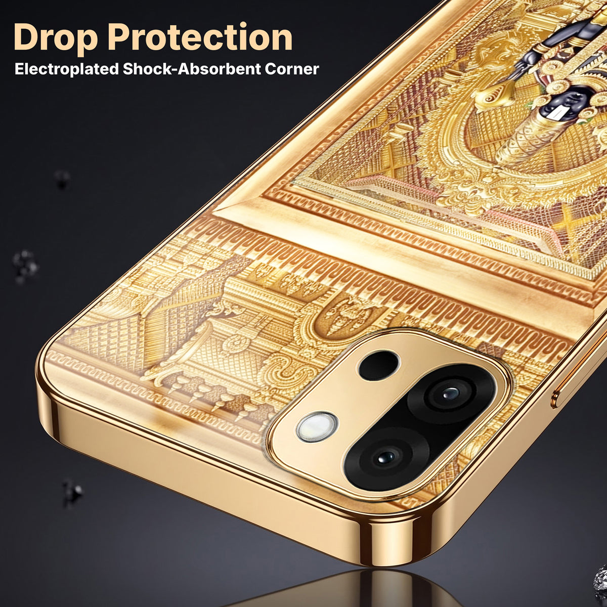 OnePlus 13s 5G Premium Heritage Gold Electroplated Glass Phone Back Case