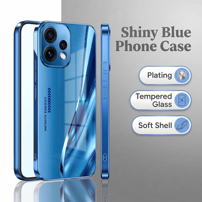 Oppo Reno 15 5G Luxury Infinity Energy Blue Electroplated Glass Phone Back Case