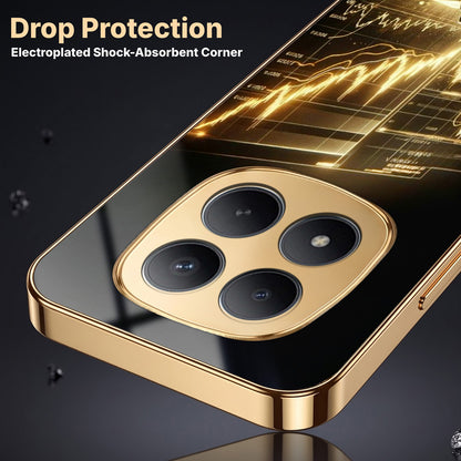 Redmi Note 15 Pro Plus 5G Luxury Wealth Trader Gold Electroplated Glass Phone Back Case