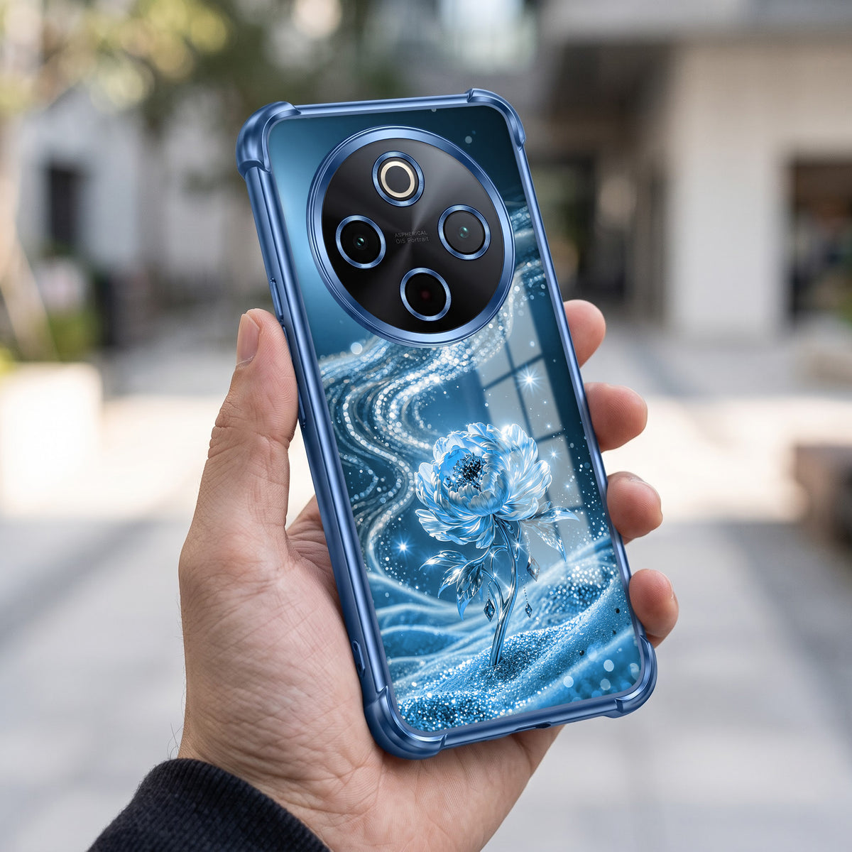 Vivo T4 5G Blue Rose Airbags Printed Back Case