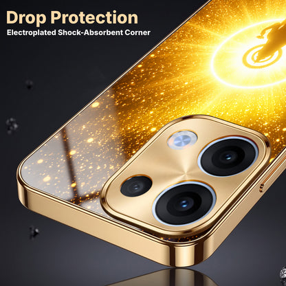Oppo Reno 13 5G Lakshmi Sacred Gold Electroplated Glass Phone Back Case