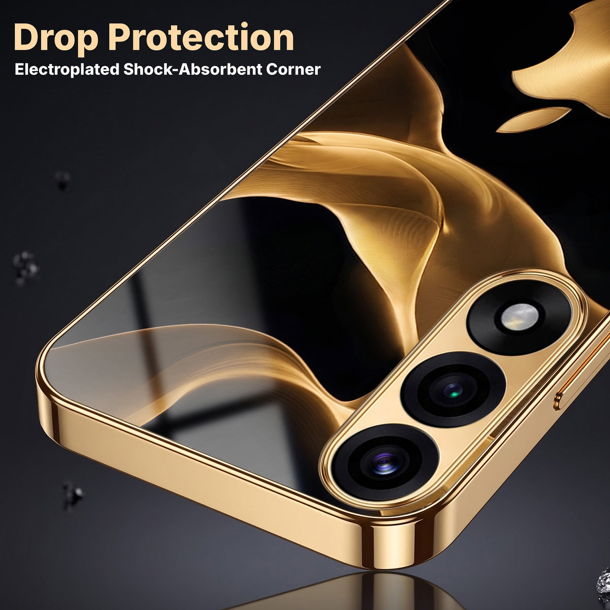 OnePlus Nord 5 5G Luxury Wave Gold Electroplated Glass Phone Back Case