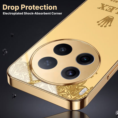 Vivo X300 Pro 5G Rolex Crown Gold Electroplated Glass Phone Back Case