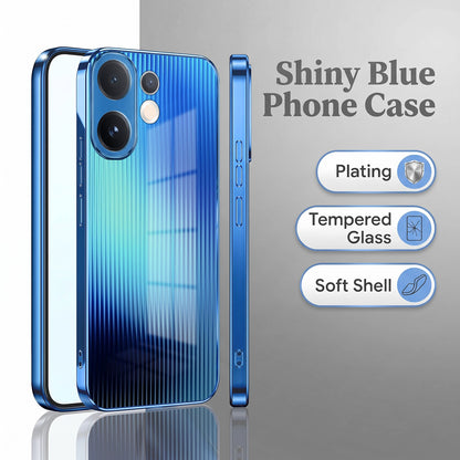 Vivo V60 5G Aureon X1 Blue Electroplated Glass Phone Back Case
