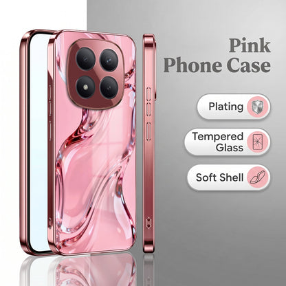 Redmi Note 15 Pro+ 5G Crystal Wave Energy Pink Electroplated Glass Phone Back Case